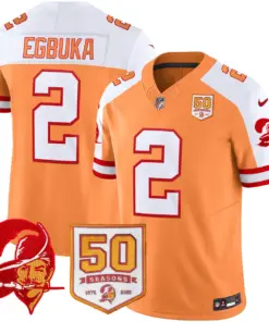 Tampa Bay Buccaneers Nike Throwback 50th Season Patch Vapor Limited Stitched Jersey - Orange
