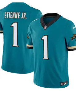 Jacksonville Jaguars Nike Throwback Vapor Limited Stitched Jersey - Teal - Image 4