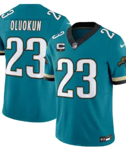 Jacksonville Jaguars Nike Throwback Vapor Limited Stitched Jersey - Teal - Image 7