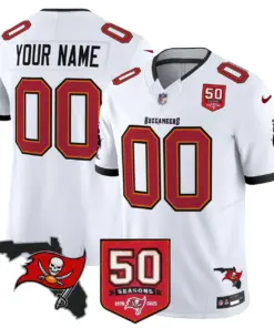 Tampa Bay Buccaneers Nike 50th Season Patch Vapor Custom Limited Stitched Jersey - Anthracite - Image 4