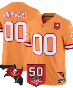 Tampa Bay Buccaneers Nike 50th Season Patch Vapor Custom Limited Stitched Jersey - Anthracite - Image 6