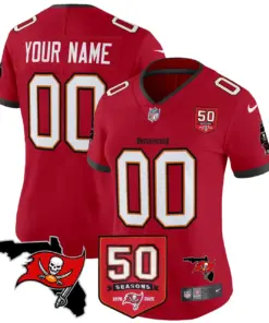 Tampa Bay Buccaneers Nike 50th Season Patch Vapor Custom Limited Stitched Jersey - Anthracite - Image 9