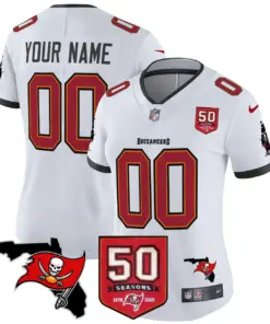 Tampa Bay Buccaneers Nike 50th Season Patch Vapor Custom Limited Stitched Jersey - Anthracite - Image 10