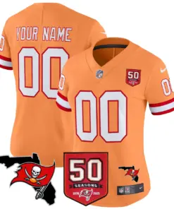 Tampa Bay Buccaneers Nike 50th Season Patch Vapor Custom Limited Stitched Jersey - Anthracite - Image 12