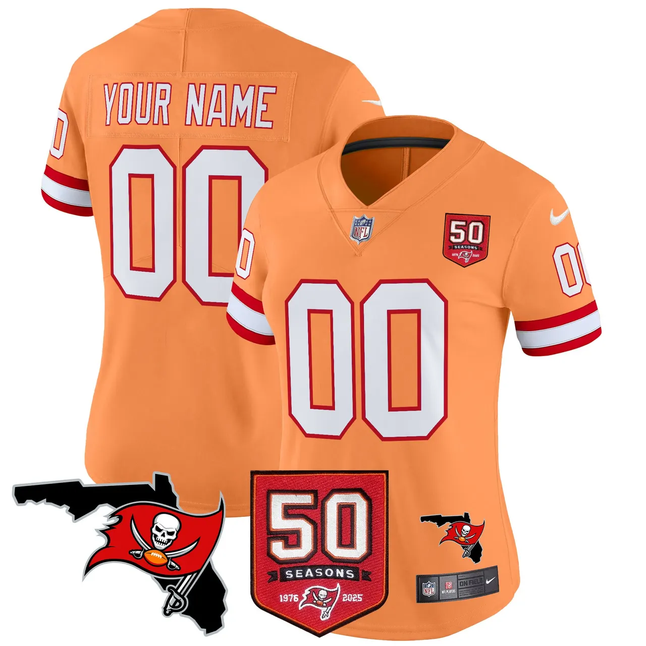 Tampa Bay Buccaneers Nike 50th Season Patch Vapor Custom Limited Stitched Jersey - Anthracite - Image 12