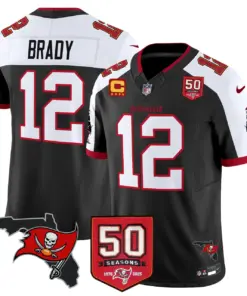 Alternative view of Tampa Bay Buccaneers Nike 50th Season Patch Vapor Limited Stitched Jersey - Anthracite