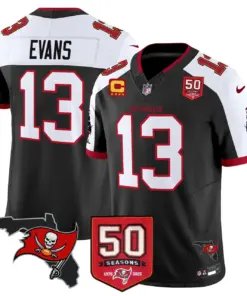 Tampa Bay Buccaneers Nike 50th Season Patch Vapor Limited Stitched Jersey - Anthracite - Image 3