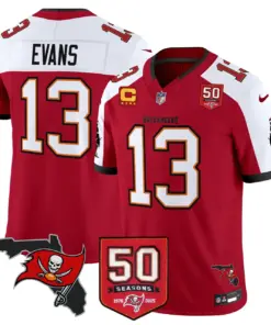 Tampa Bay Buccaneers Nike 50th Season Patch Vapor Limited Stitched Jersey - Anthracite - Image 11