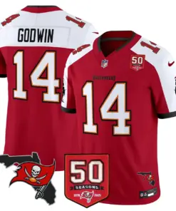 Tampa Bay Buccaneers Nike 50th Season Patch Vapor Limited Stitched Jersey - Anthracite - Image 12