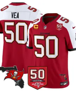 Tampa Bay Buccaneers Nike 50th Season Patch Vapor Limited Stitched Jersey - Anthracite - Image 13