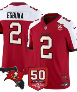 Tampa Bay Buccaneers Nike 50th Season Patch Vapor Limited Stitched Jersey - Anthracite - Image 15