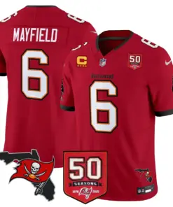 Tampa Bay Buccaneers Nike 50th Season Patch Vapor Limited Stitched Jersey - Anthracite - Image 17