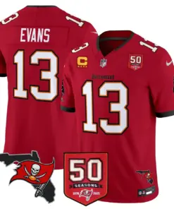 Tampa Bay Buccaneers Nike 50th Season Patch Vapor Limited Stitched Jersey - Anthracite - Image 19