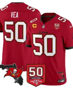 Tampa Bay Buccaneers Nike 50th Season Patch Vapor Limited Stitched Jersey - Anthracite - Image 21