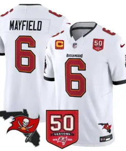 Tampa Bay Buccaneers Nike 50th Season Patch Vapor Limited Stitched Jersey - Anthracite - Image 25