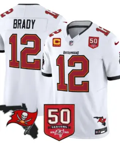 Tampa Bay Buccaneers Nike 50th Season Patch Vapor Limited Stitched Jersey - Anthracite - Image 26