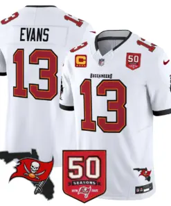 Tampa Bay Buccaneers Nike 50th Season Patch Vapor Limited Stitched Jersey - Anthracite - Image 27