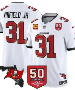 Tampa Bay Buccaneers Nike 50th Season Patch Vapor Limited Stitched Jersey - Anthracite - Image 30