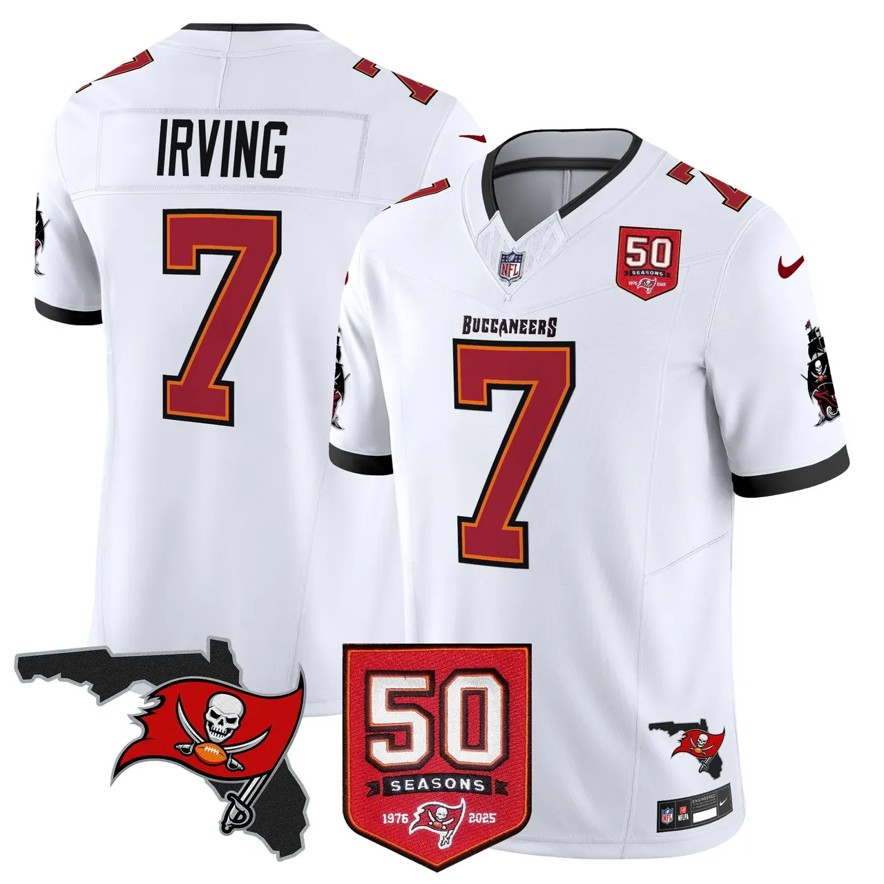 Tampa Bay Buccaneers Nike 50th Season Patch Vapor Limited Stitched Jersey - Anthracite - Image 31