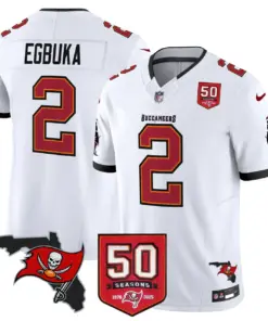 Tampa Bay Buccaneers Nike 50th Season Patch Vapor Limited Stitched Jersey - Anthracite - Image 32