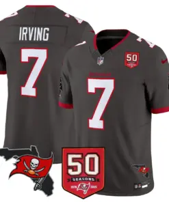 Tampa Bay Buccaneers Nike 50th Season Patch Vapor Limited Stitched Jersey - Anthracite - Image 39