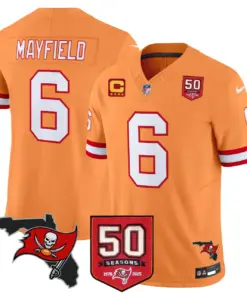 Tampa Bay Buccaneers Nike 50th Season Patch Vapor Limited Stitched Jersey - Anthracite - Image 41