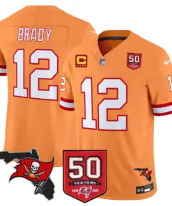 Tampa Bay Buccaneers Nike 50th Season Patch Vapor Limited Stitched Jersey - Anthracite - Image 42