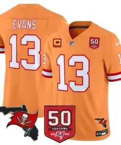 Tampa Bay Buccaneers Nike 50th Season Patch Vapor Limited Stitched Jersey - Anthracite - Image 43