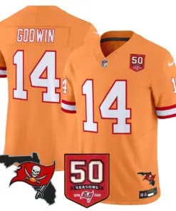 Tampa Bay Buccaneers Nike 50th Season Patch Vapor Limited Stitched Jersey - Anthracite - Image 44