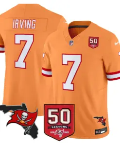Tampa Bay Buccaneers Nike 50th Season Patch Vapor Limited Stitched Jersey - Anthracite - Image 47