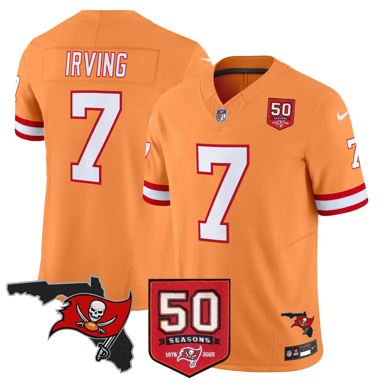 Tampa Bay Buccaneers Nike 50th Season Patch Vapor Limited Stitched Jersey - Anthracite - Image 47