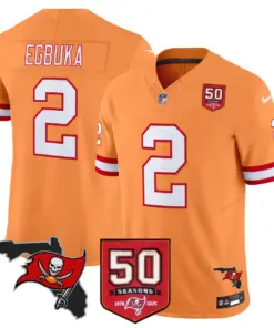 Tampa Bay Buccaneers Nike 50th Season Patch Vapor Limited Stitched Jersey - Anthracite - Image 48
