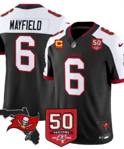 Tampa Bay Buccaneers Nike 50th Season Patch Vapor Limited Stitched Jersey - Anthracite