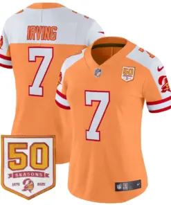 Tampa Bay Buccaneers Nike Women's Throwback 50th Season Patch Vapor Limited Stitched Jersey - Orange - Image 7
