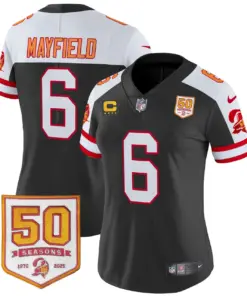 Tampa Bay Buccaneers Nike Women's Throwback 50th Season Patch Vapor Limited Stitched Jersey - Orange - Image 8
