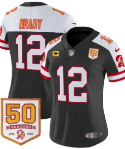 Tampa Bay Buccaneers Nike Women's Throwback 50th Season Patch Vapor Limited Stitched Jersey - Orange - Image 9