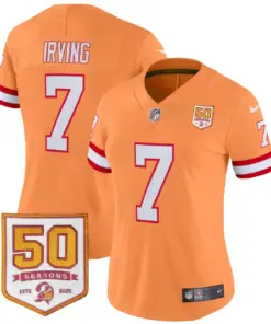 Tampa Bay Buccaneers Nike Women's Throwback 50th Season Patch Vapor Limited Stitched Jersey - Orange - Image 21