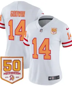 Tampa Bay Buccaneers Nike Women's Throwback 50th Season Patch Vapor Limited Stitched Jersey - Orange - Image 25