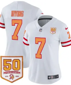 Tampa Bay Buccaneers Nike Women's Throwback 50th Season Patch Vapor Limited Stitched Jersey - Orange - Image 28