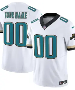 Alternative view of Jacksonville Jaguars Nike Throwback Vapor Custom Limited Stitched Jersey - Teal