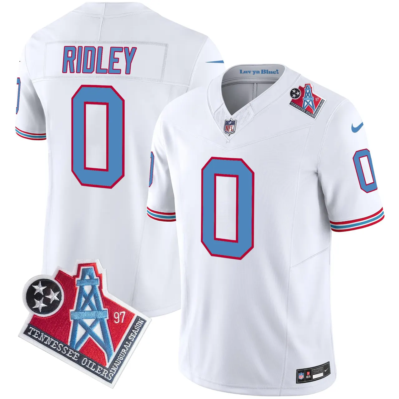 Tennessee Titans Nike 1997 Throwback Vapor Limited Stitched Jersey Ward - White - Image 5