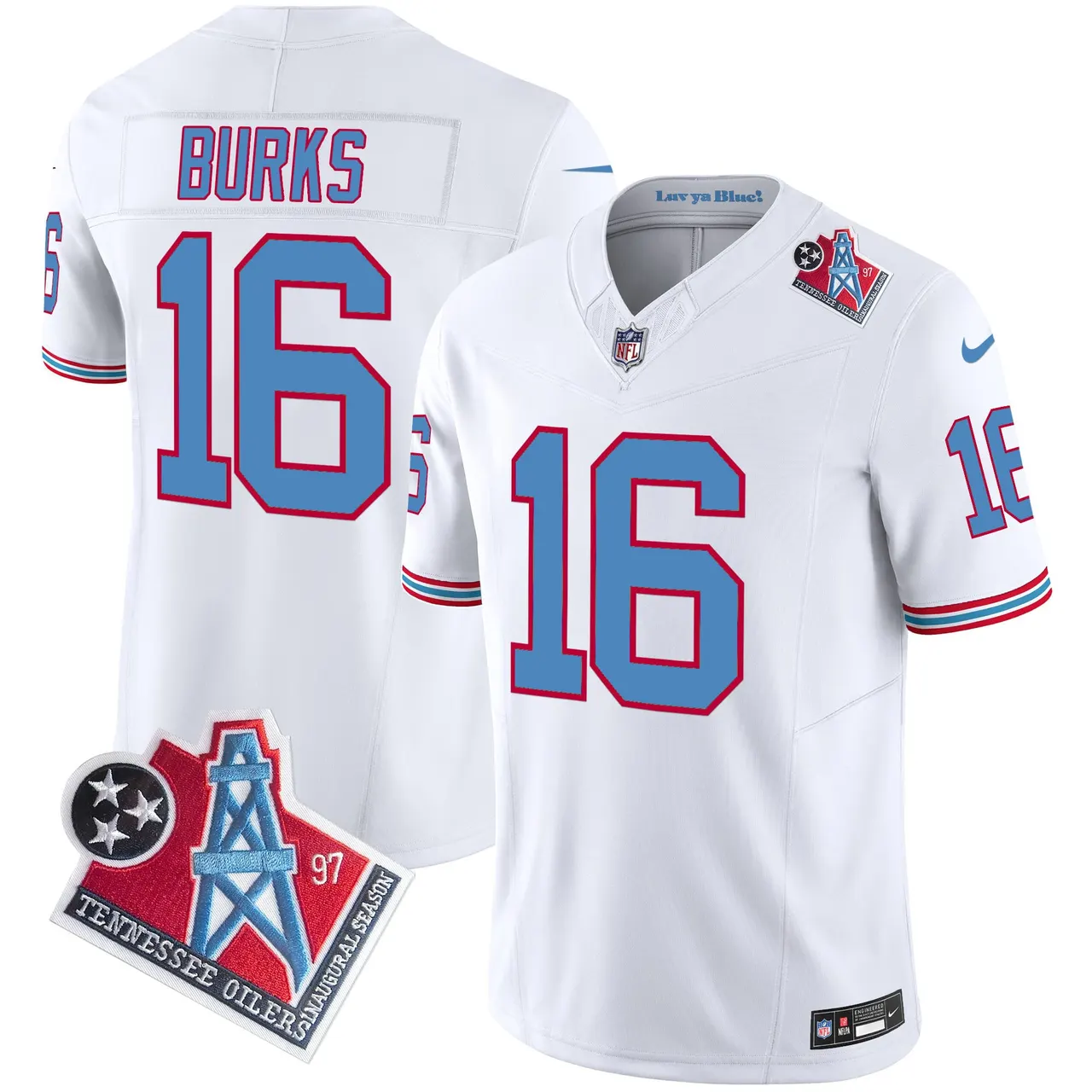 Tennessee Titans Nike 1997 Throwback Vapor Limited Stitched Jersey Ward - White - Image 6