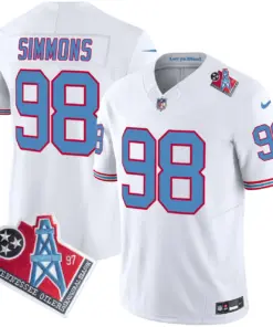 Tennessee Titans Nike 1997 Throwback Vapor Limited Stitched Jersey Ward - White - Image 7