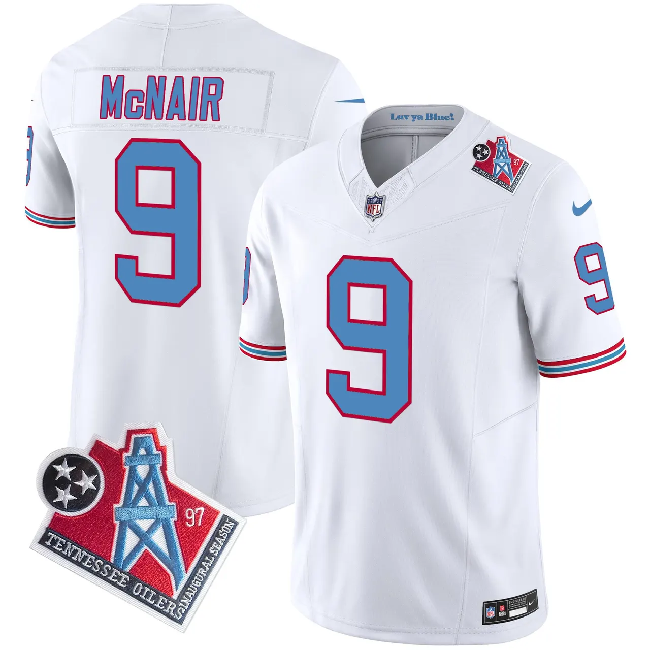 Tennessee Titans Nike 1997 Throwback Vapor Limited Stitched Jersey Ward - White - Image 8
