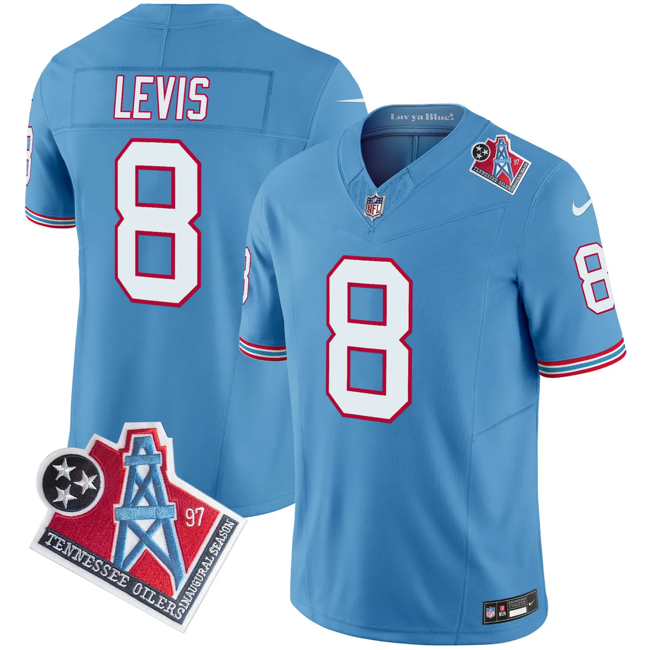 Tennessee Titans Nike 1997 Throwback Vapor Limited Stitched Jersey Ward - White - Image 12