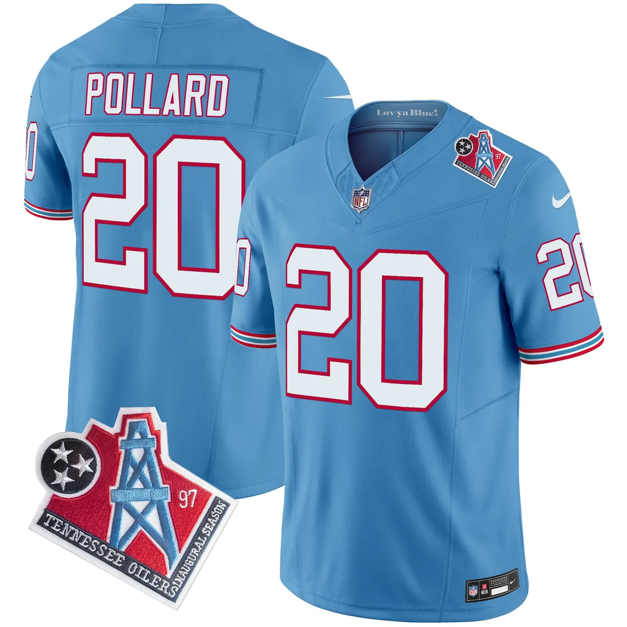 Tennessee Titans Nike 1997 Throwback Vapor Limited Stitched Jersey Ward - White - Image 13