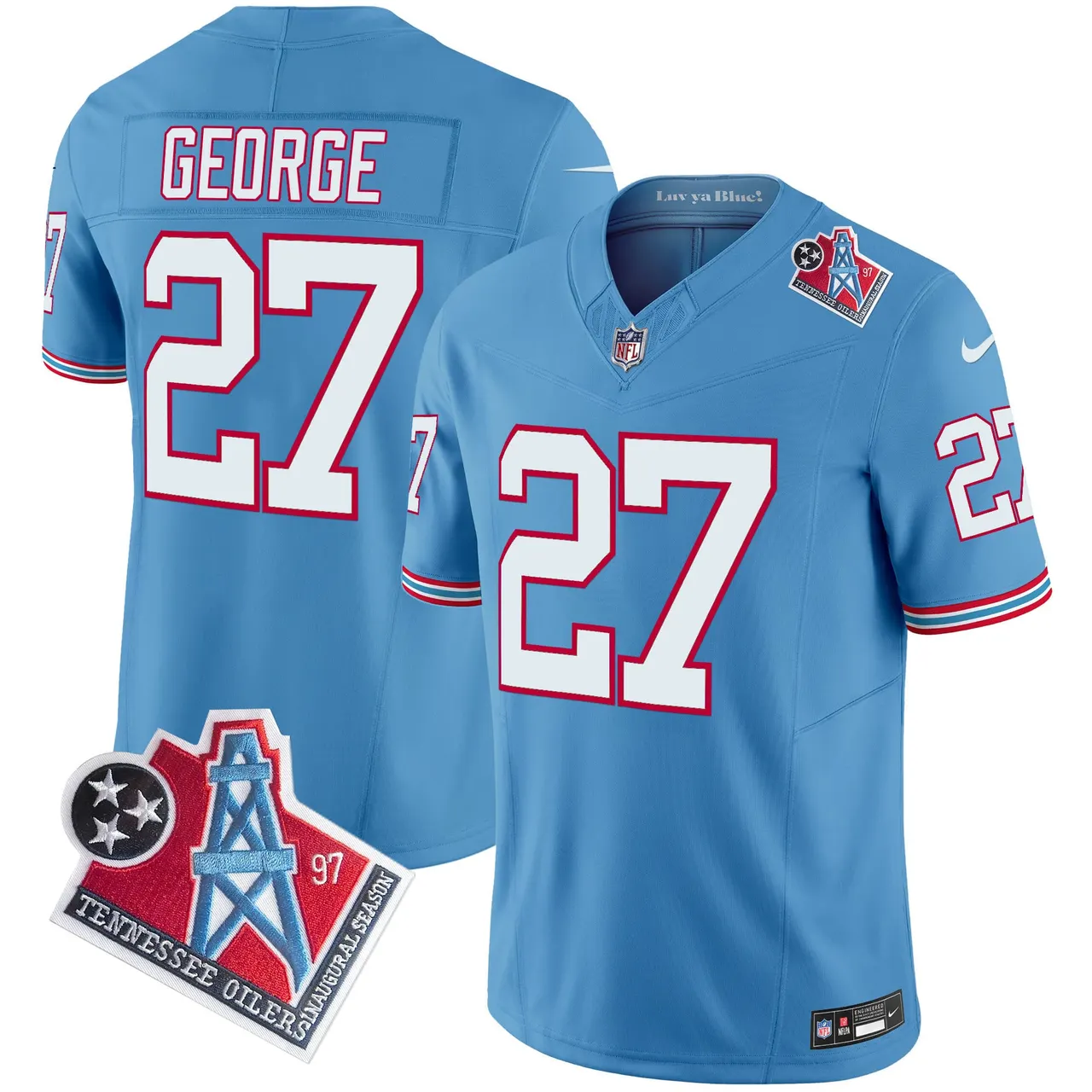 Tennessee Titans Nike 1997 Throwback Vapor Limited Stitched Jersey Ward - White - Image 18