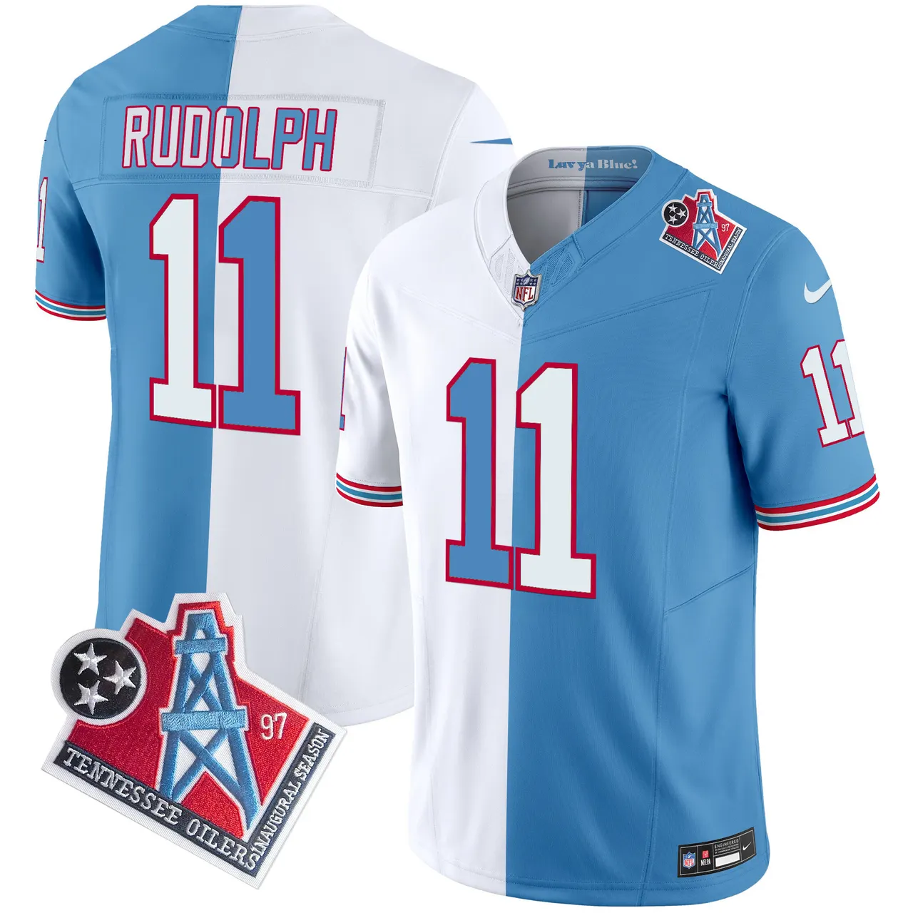 Tennessee Titans Nike 1997 Throwback Vapor Limited Stitched Jersey Ward - White - Image 20