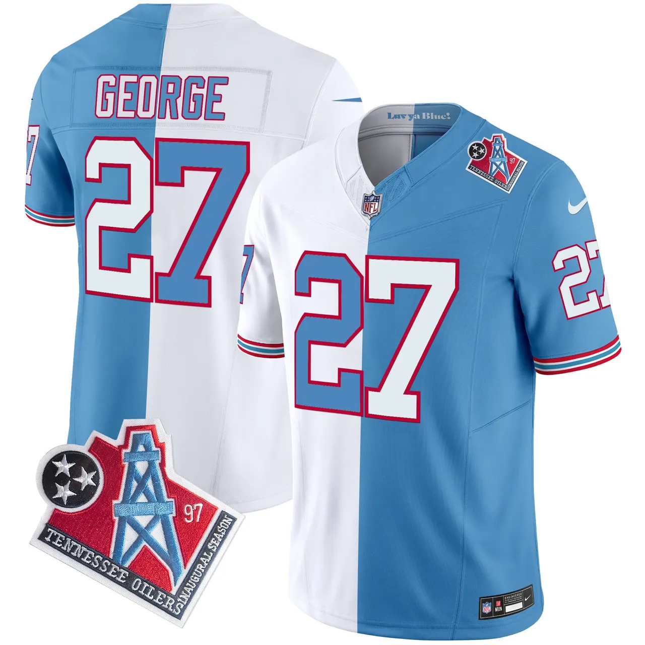Tennessee Titans Nike 1997 Throwback Vapor Limited Stitched Jersey Ward - White - Image 27