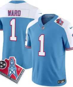 Tennessee Titans Nike 1997 Throwback Vapor Limited Stitched Jersey Ward - White - Image 28